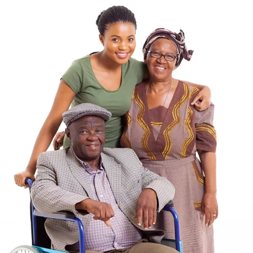 African Family, Man on Wheelchair